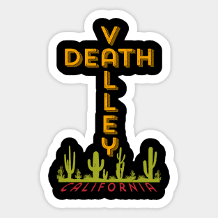 Death Valley National Park California Cross Vintage Retro Cactus Sticker